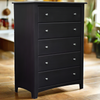 Solid Wood Five Drawer Chest Espresso