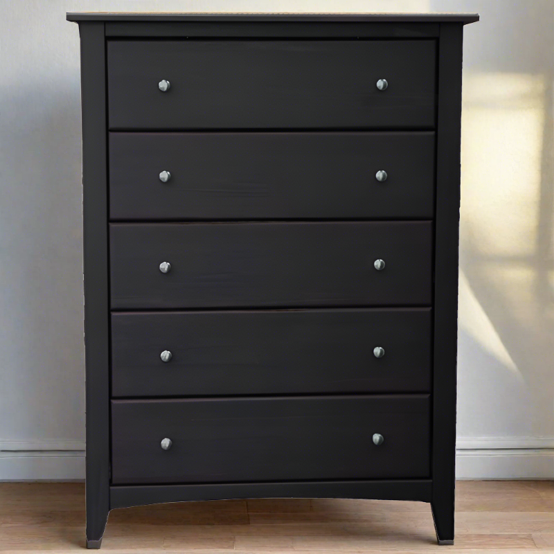 SOLID WOOD 5 DRAWER CHEST