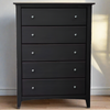 Solid Wood Five Drawer Chest Espresso
