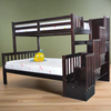 Flamingo Stairway Twin over Full Bunk Bed Espresso