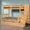 Flamingo Staircase Twin over Full Bunk Bed Natural