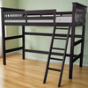 Humboldt Full High Loft Bed with Angled Ladder Espresso