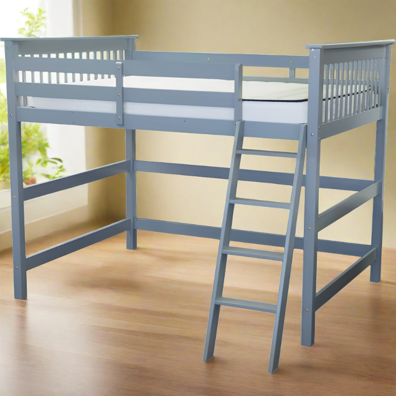 HUMBOLDT SOLID WOOD full-size loft bed with under-bed area for study or storage