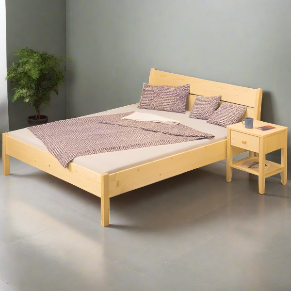 Linda-Bed-Natural SOLID WOOD