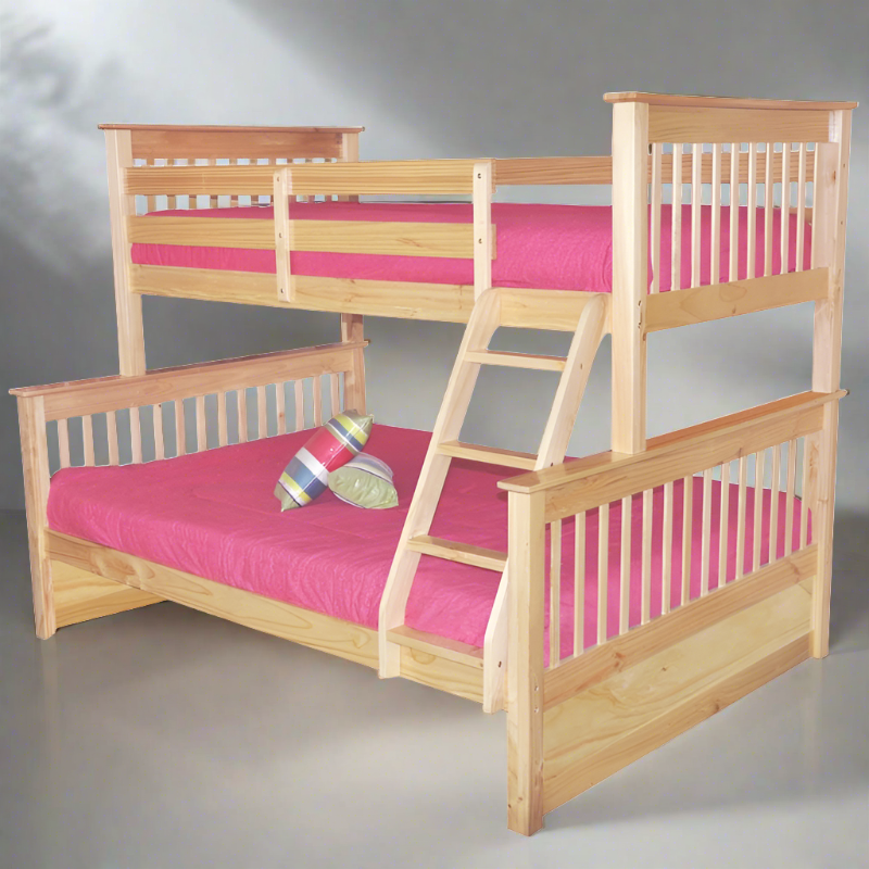 MARINA TWIN fULL BUNK BED NATURAL