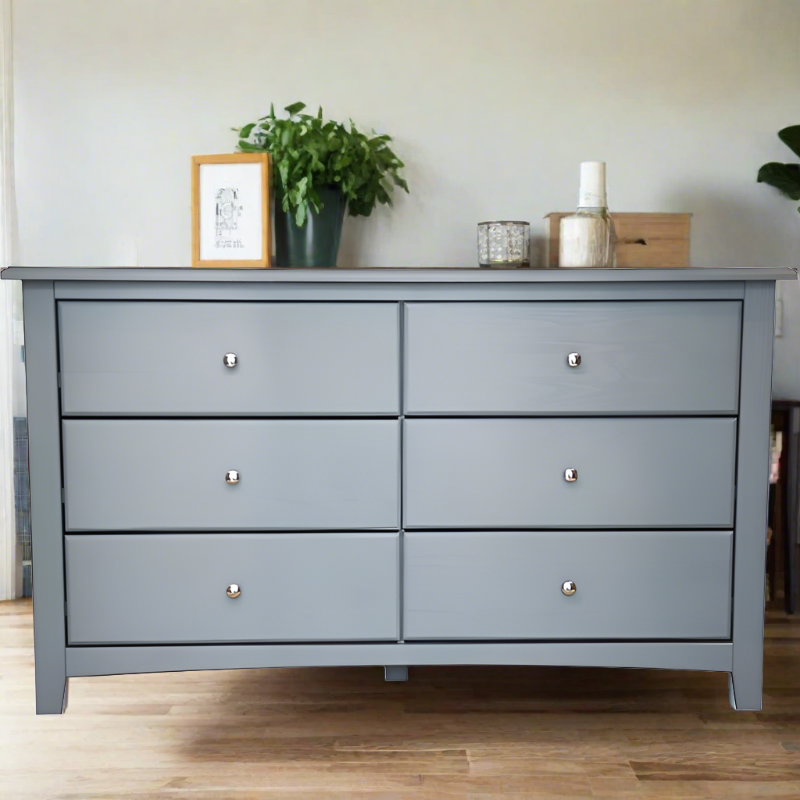 Solid Wood Six Drawer Dresser Espresso