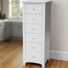 Solid Wood Tall Chest of Drawers White