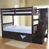 TWIN OVER TWIN STAIRCASE BUNK BED ESPRESSO