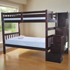 TWIN OVER TWIN STAIRWAY BUNK BED ESPRESSO