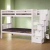 TWIN OVER TWIN STAIRWAY BUNK BED WHITE