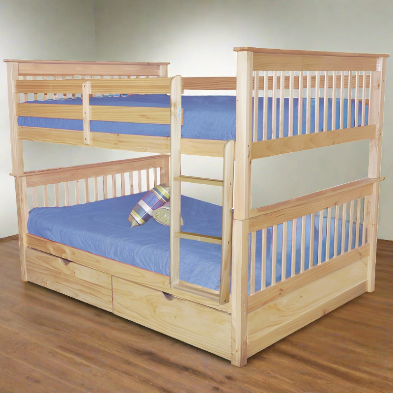 sydney naturl bunk bed with drawers