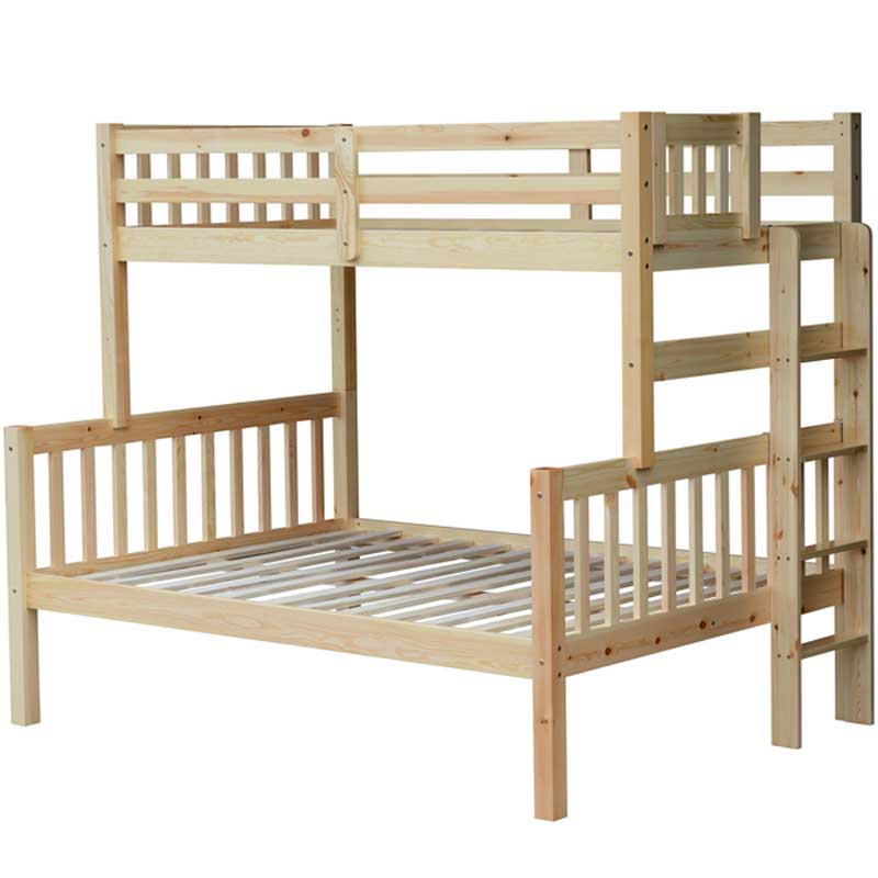 Delano solid wood natural twin over full bunk bed in solid wood
