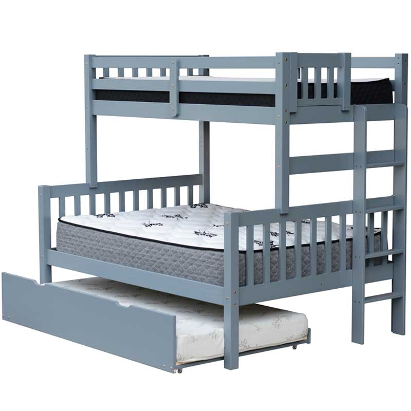 Delano grey twin over full bunk bed with storage drawers, perfect for children's bedrooms or guest rooms