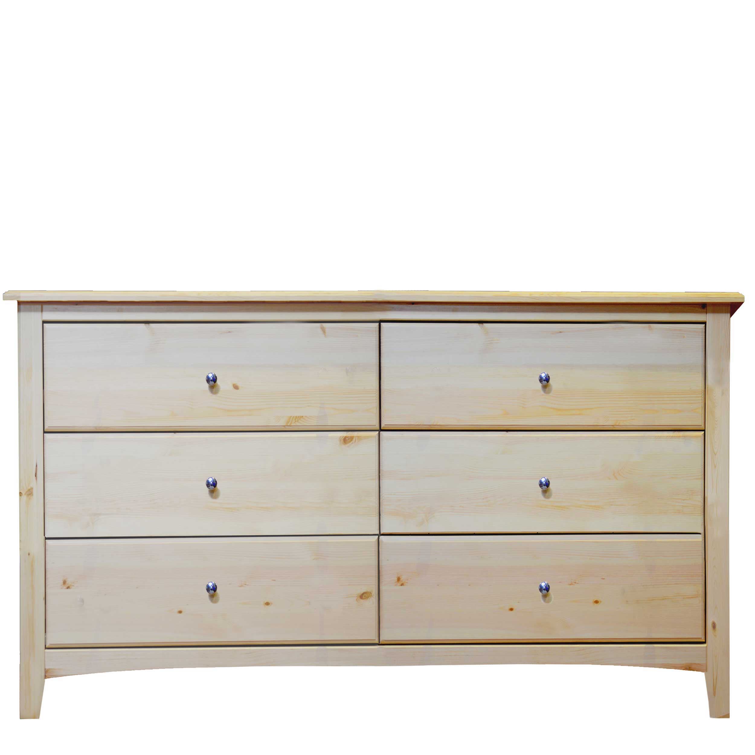 Natural solid wood dresser with a contemporary aesthetic and practical storage solutions