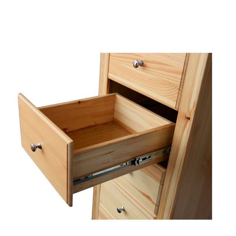 Solid Wood Tall Chest of Drawers Natural