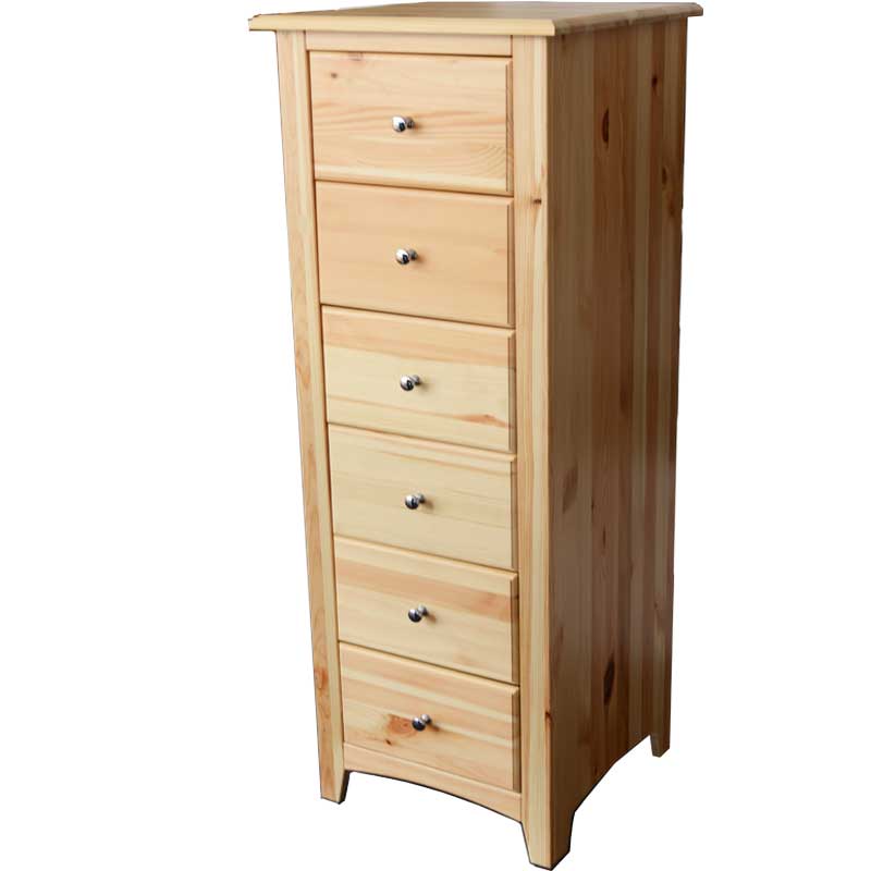 Solid Wood Tall Chest of Drawers Natural