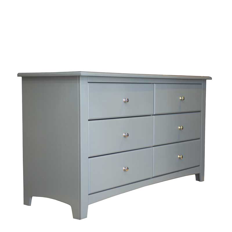 Large solid wood dresser in grey with handles