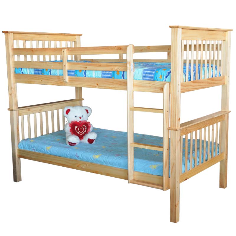 Shannon Modern natural solid wood bunk bed, ideal for shared bedrooms or guest rooms