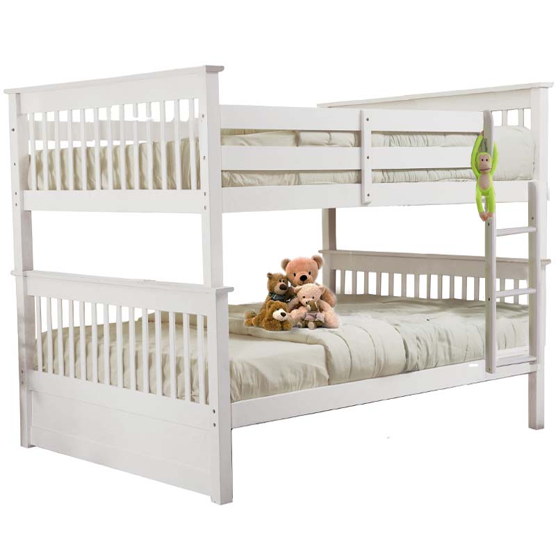 Sydney Full over full white bunk bed, ideal for kids or guest rooms