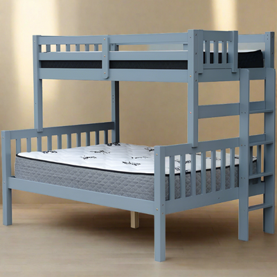 Delano Twin over Full End Ladder Bunk Bed Grey
