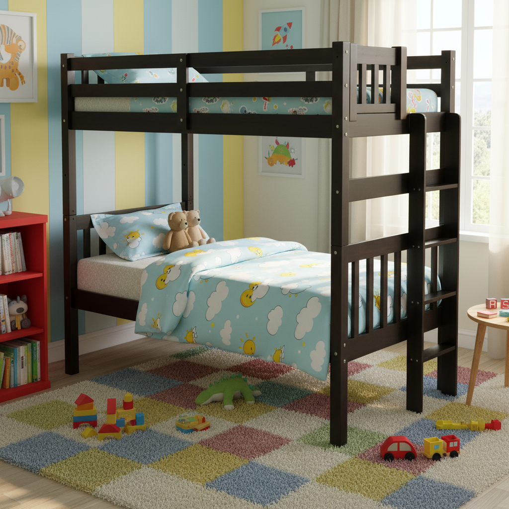 Tampa Twin over Twin Bunk Bed End Ladder Espresso