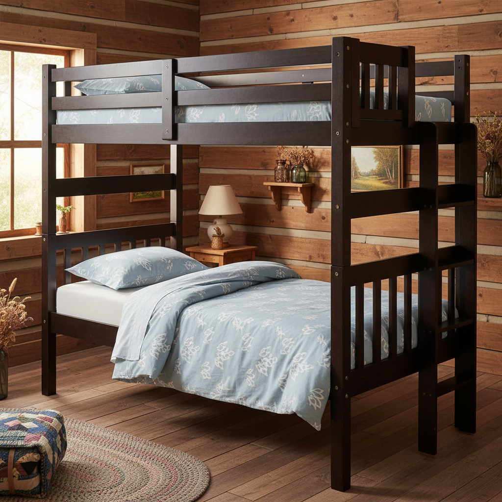 Tampa Twin over Twin Bunk Bed End Ladder Espresso