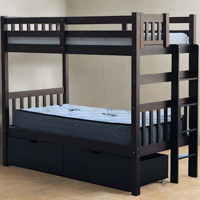 Tampa Twin over Twin Bunk Bed End Ladder Espresso