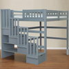 Aria Stairway Full Loft Bed Grey