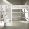 Aria Stairway Full Loft Bed White
