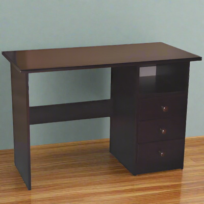 Solid Wood Computer Desk with Drawers Espresso