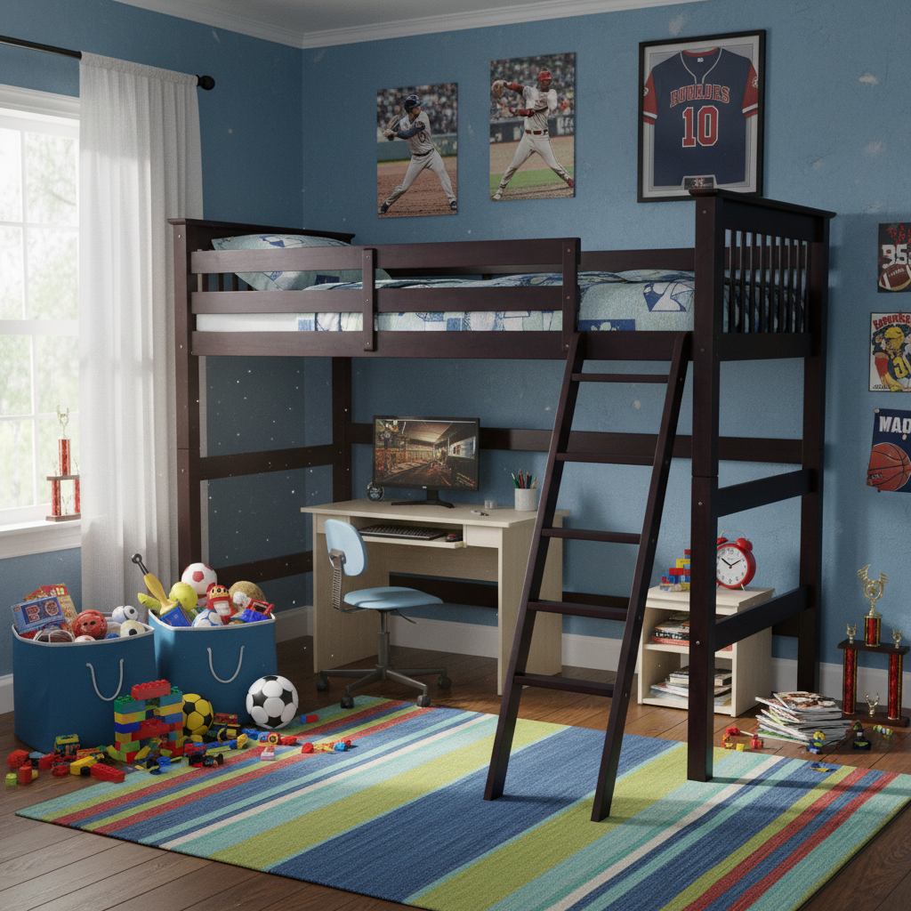 Humboldt Twin High Loft Bed Espresso