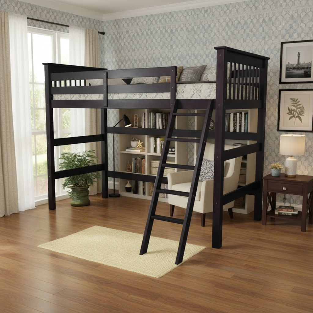 Humboldt Twin High Loft Bed Espresso