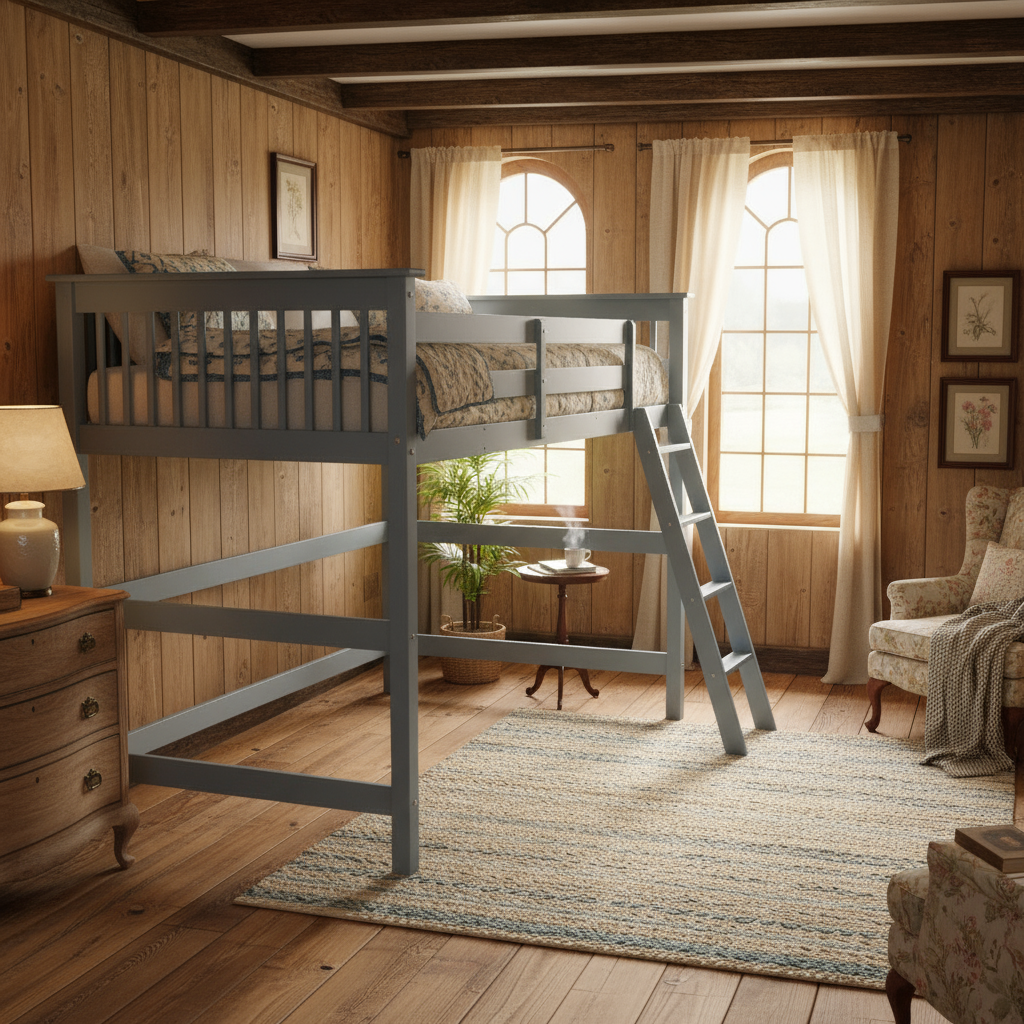 Humboldt Twin High Loft Bed Grey