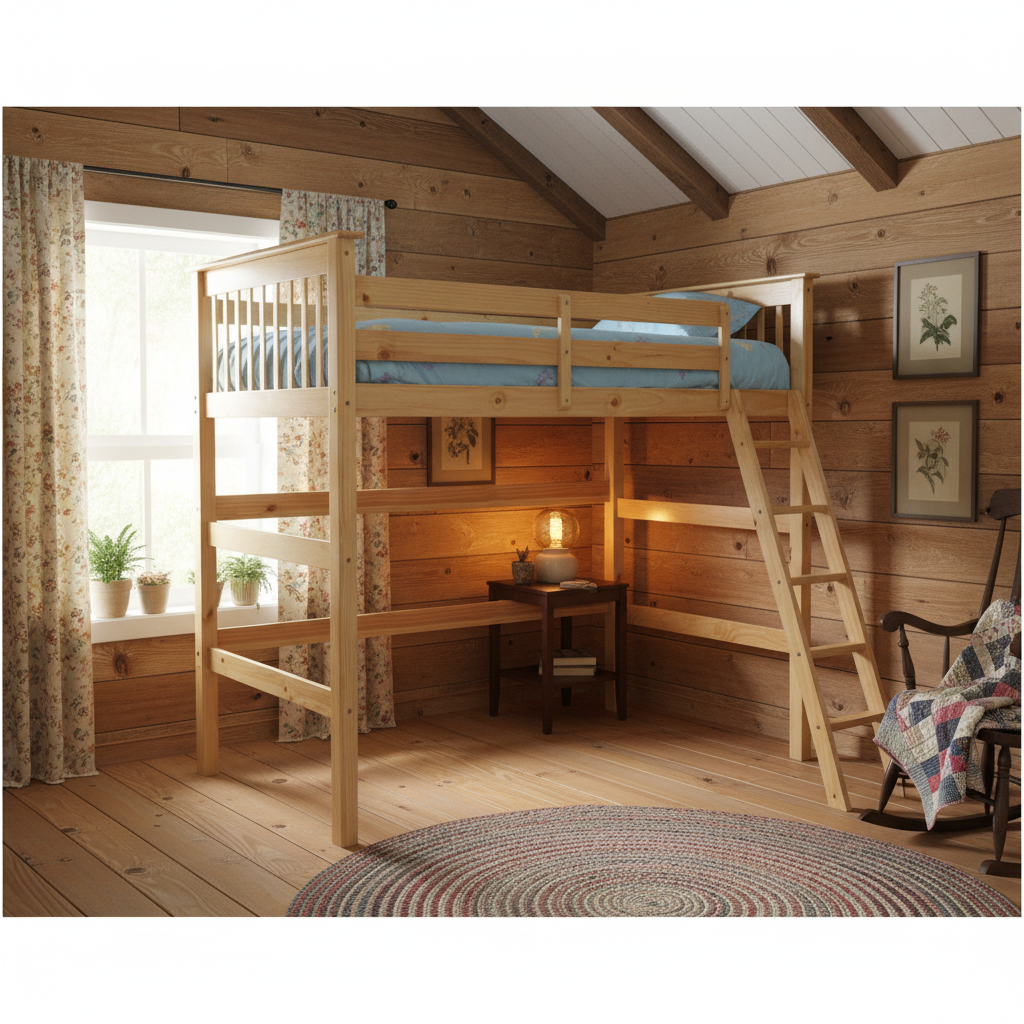 Humboldt Twin High Loft Bed Natural