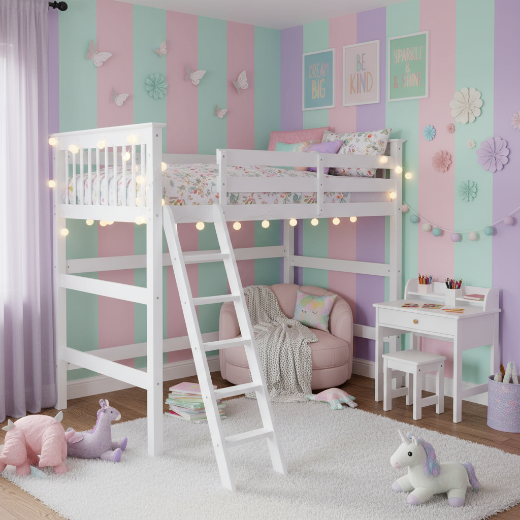 Humboldt Twin High Loft Bed White