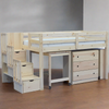 Junior Stairway Mid Loft Bed with Desk, Chest and Bookcase Natural
