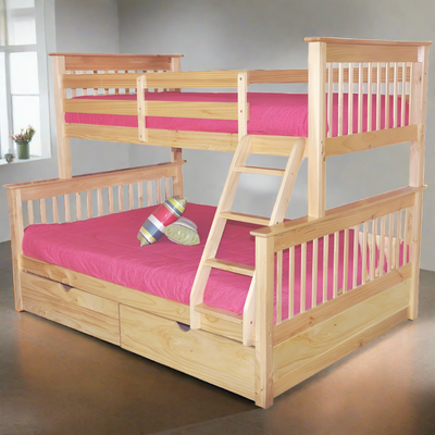 Marina Twin over Full Solid Wood Bunk Bed Natural