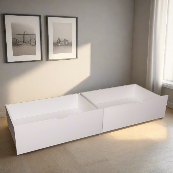 UNDER BED SOLID WOOD WHITE FOR BUNK BED