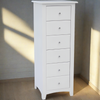 Solid Wood Tall Chest of Drawers White