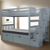 TWIN OVER TWIN STAIRCASE BUNK BED GREY