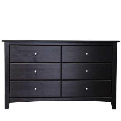 Solid Wood Six Drawer Dresser Espresso