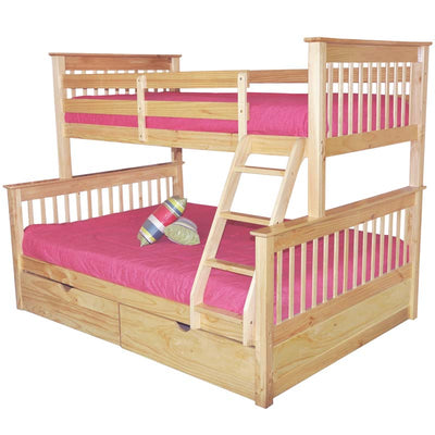 Marina Twin over Full Solid Wood Bunk Bed Natural