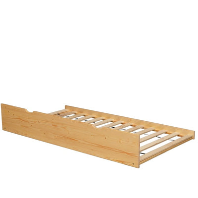 Twin Solid Wood Trundle Bed Natural