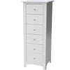 Solid Wood Tall Chest of Drawers White