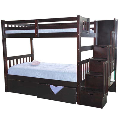 Wynn Stairway Twin over Twin Bunk Bed Espresso
